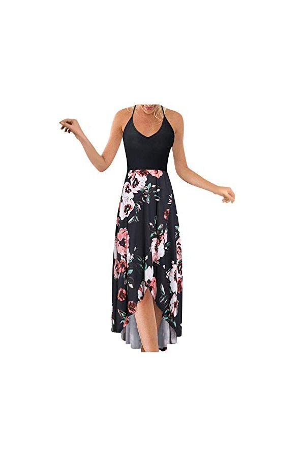 V-Cou sans Sommeil Robe Ouverte Casual Back imprimé pour Femmes Sexy Strap Fashion Robe pour Femmes Robe pour Femmes Sexy Bl