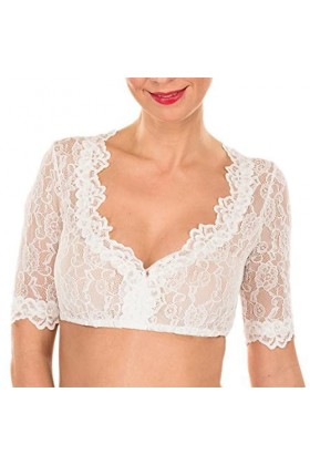 Chemisier Dirndl en dentelle pour femme - Corset pour femme - Bralette Crop Top sexy pour la fête de la bière - Sexy - Soutie