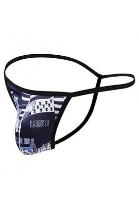 Générique Hommes Sexy Solide Couleur Respirant Taille Basse Tricoté Dentelle String String Briefs Costume Homme Sexy Hot 09A