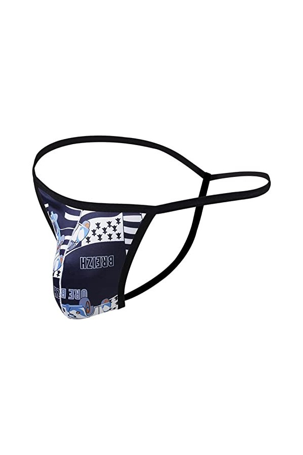 Générique Hommes Sexy Solide Couleur Respirant Taille Basse Tricoté Dentelle String String Briefs Costume Homme Sexy Hot 09A