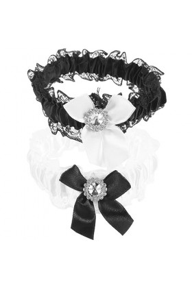 Theaque Lot de 2 jarretières extensibles en dentelle pour femme