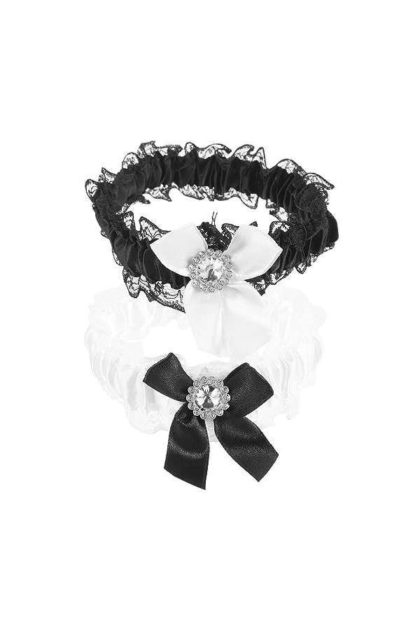 Theaque Lot de 2 jarretières extensibles en dentelle pour femme