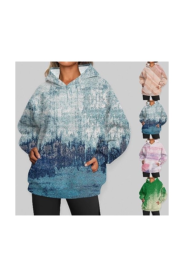 Gefomuofe Y2K Y2K Veste à capuche pour femme avec fermeture éclair pour lautomne et lhiver, D violet., L