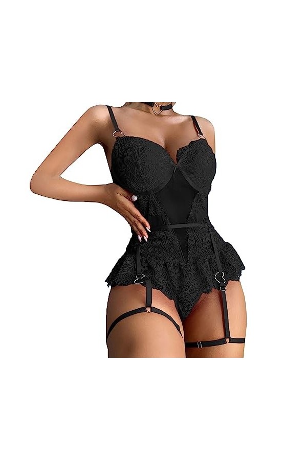 ADMAY 2023 New y23k Style Lingerie Femmes Lace Lingerie Sexy Sleepwear Romper Jumpsuit Sleepwear Dentelle sous-vêtements Sexe
