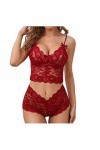 Lingerie Sexy Grande Taille，sous-VêTements Amusants pour Femme Sexy Dentelle Maille Voir à Travers Les sous-VêTements Nuisett