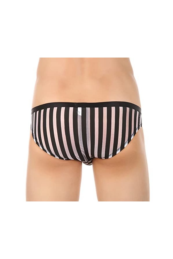 Générique Boxer Homme String Dentelle pour Homme Slips pour Hommes Sexy Interstrip Culotte Respirante Slip rayé en Maille Tra