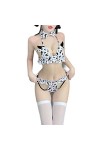 Temptshow Costume de vache sexy pour femme - Lingerie exotique mignonne - Bikini - Lingerie japonaise bodysuit1 