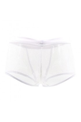 DDSCOLOUR Boxer Homme Sexy Slips Shorts sous-vêtements Transparent Briefs [Blanc-Large]