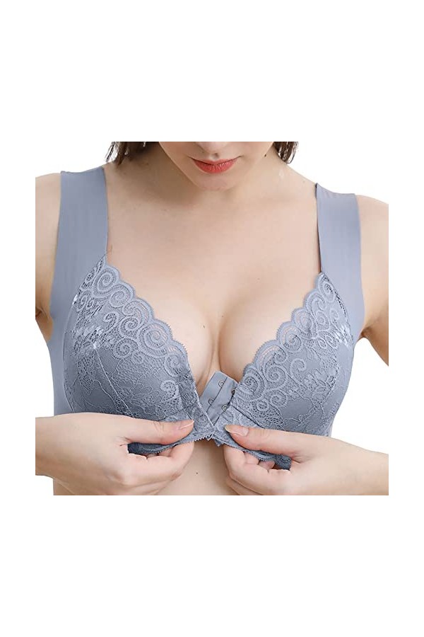 Lingerie Femme Sexy Ensemble Homme Sexy Hot y26k Femmes Pleine Coupe Mince sous-vêtements Grande Taille Bouton Avant sans Fil