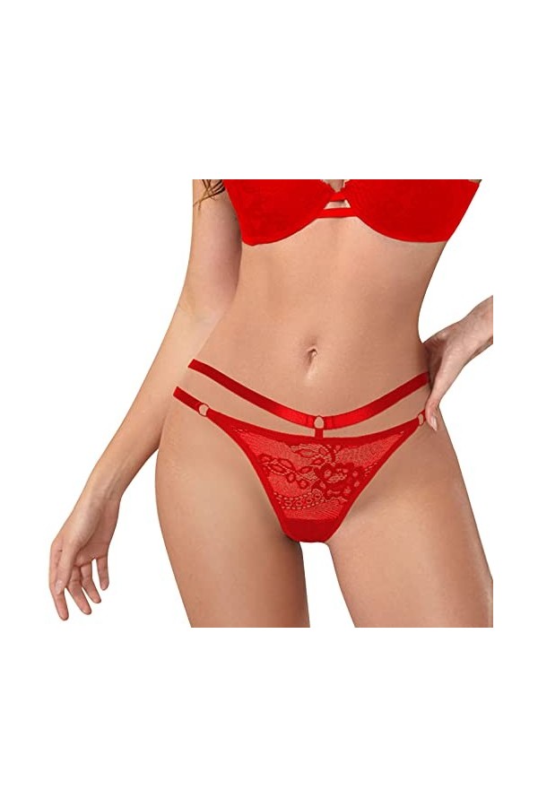 HELLORSOON String Ficelle Femme,Sexy Féminin Maille Transparente Échancré Robe Sexy Culotte Dentelle