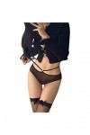HELLORSOON String Ouvert Femme,Sexy Charmant Dentelle Florale Romantique String en Dentelle Culotte Dentelle