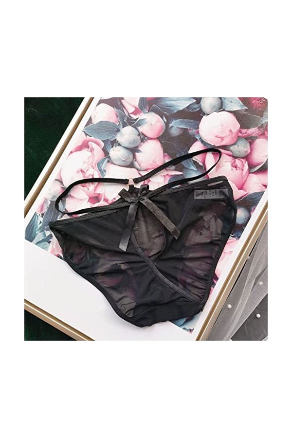 HELLORSOON String Ouvert Femme,Sexy Charmant Dentelle Florale Romantique String en Dentelle Culotte Dentelle