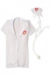 Dreamgirl Déguisement Sexy Robe dinfirmière Moulante décolletée avec Coiffe et stéthoscope Fantaisie