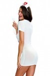 Dreamgirl Déguisement Sexy Robe dinfirmière Moulante décolletée avec Coiffe et stéthoscope Fantaisie