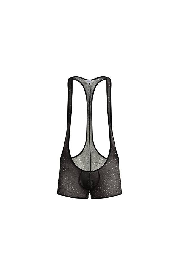 Body Jockstrap pour homme en maille extensible avec bretelles mankini, sous-vêtements, nœud papillon, cosplay, serveur, tanga
