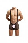 Body Jockstrap pour homme en maille extensible avec bretelles mankini, sous-vêtements, nœud papillon, cosplay, serveur, tanga