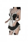 liaddkv Costume de serviteur - Lingerie mignonne pour femme - Robe de cosplay sexy - Pour homme - Noir - Taille unique