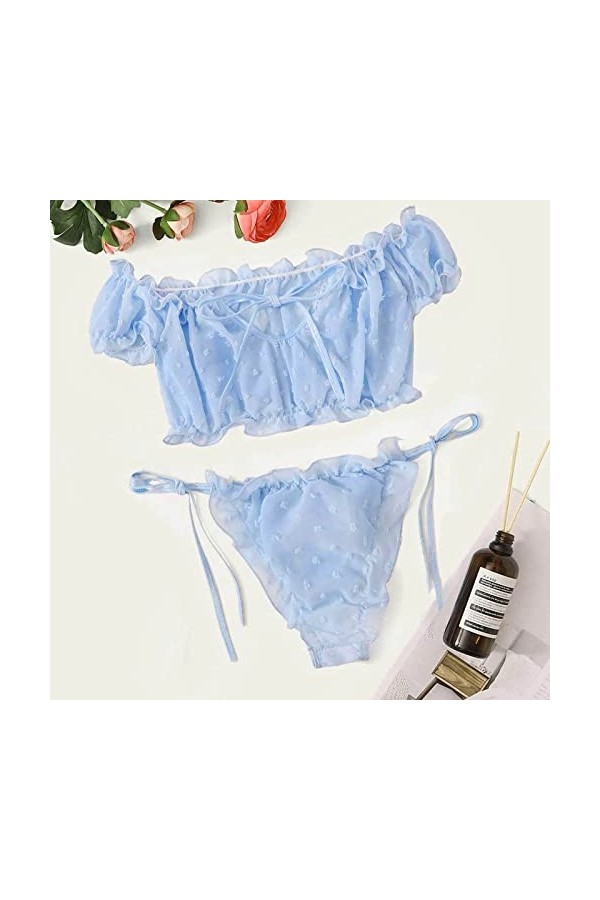 Zannycn Ensemble de lingerie sexy pour femme - Ensemble de lingerie sexy - Tenue sexuelle - Licol - Ensemble de sous-vêtement