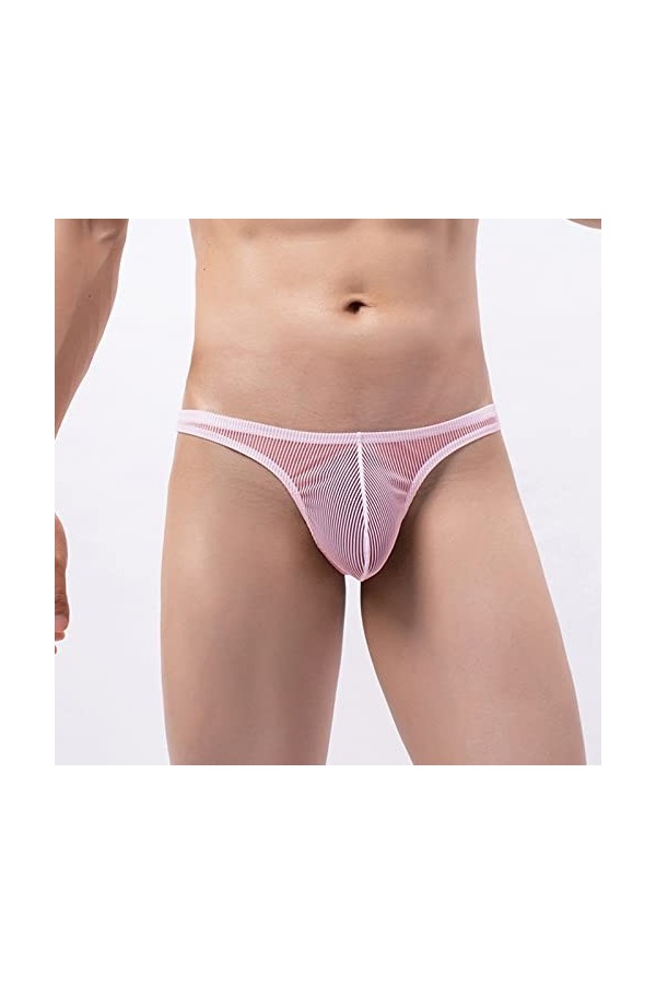 Générique Boxer Homme String Dentelle pour Homme Hommes Solide Couleur Sexy Respirant Taille Basse Tricoté Maille String Stri