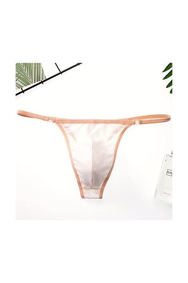 Faringoto String latéral détachable pour homme - Pantalon de bikini gay - Confortable et sexy - Slip U, blanc, L