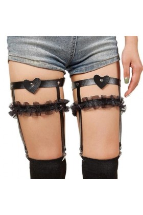 Mode Cuir PU Avec Pince Jambe Chaîne Femmes Cuisse Chaîne Punk Danse Bijoux Halloween Cosplay Fête Bijoux Cuisse Ceinture Étu