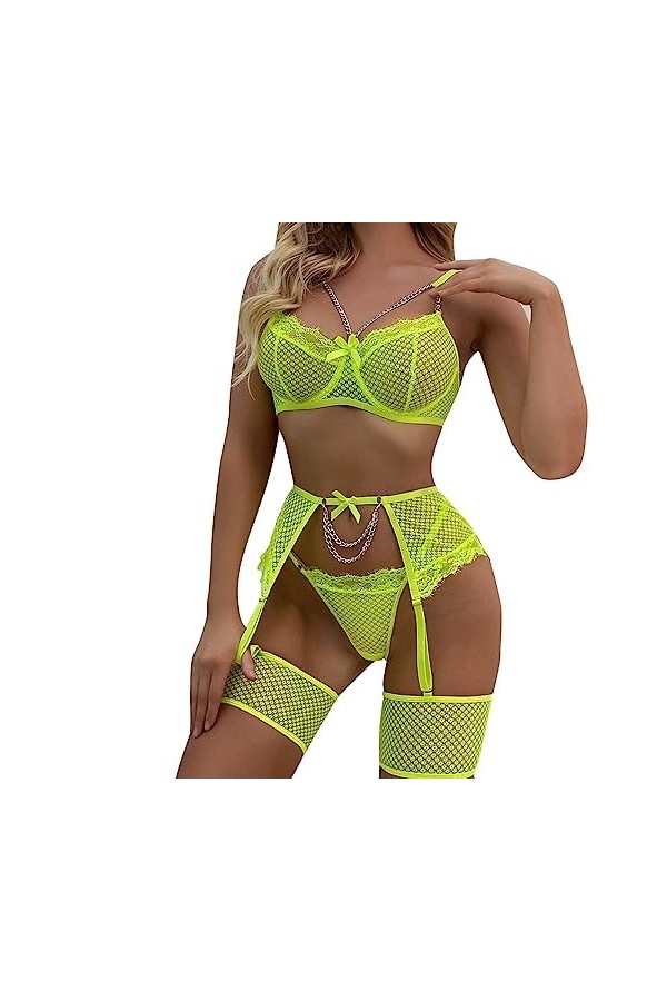 Ensemble Lingerie Feminine Sexy Poupée Sexy Transparente pour Femmes Noires Aiyihu sous-vêtements complets Nuisette Femme Noe