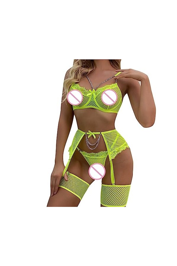 Ensemble Lingerie Feminine Sexy Poupée Sexy Transparente pour Femmes Noires Aiyihu sous-vêtements complets Nuisette Femme Noe