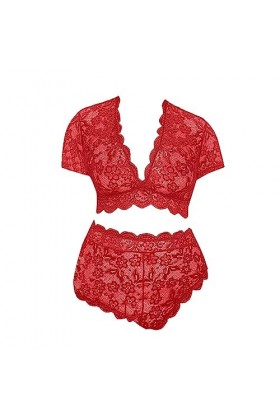 Ensemble de Lingerie Grande Taille pour Femme Sexy Halter Choker Soutien-Gorge à Bretelles et Culotte 2 pièces Ensemble de so