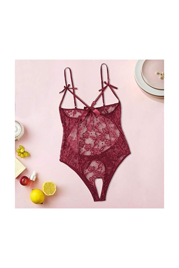 Viunychn Ensemble de lingerie sexy en coton pour femme - Sous-vêtements sexy pour femme - Lingerie pour femme - Body - Nuiset