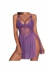 Hxiaen Grande lingerie sexy pour femme - Lingerie sexy - Lingerie sexy, lilas, S