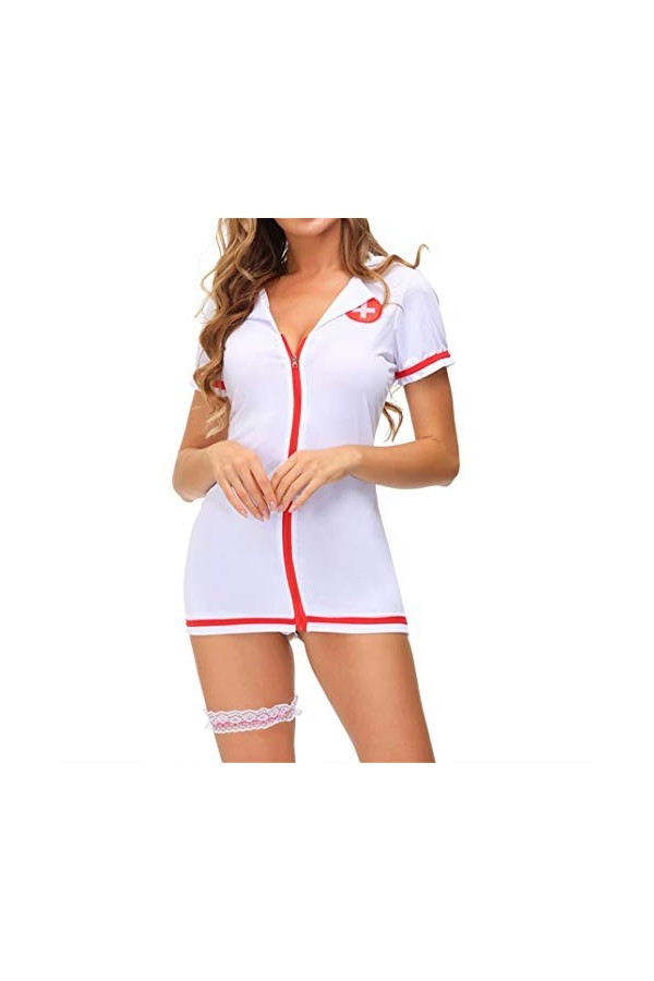 Costume Femmes Lingerie Infirmière Uniforme Cosplay Set Tenue Moulante Grande Taille Infirmiere
