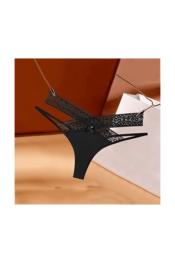 HELLORSOON String Ficelle Femme,Sexy Dentelle Transparence Subtile Chaud Robe Sexy Culotte Coton