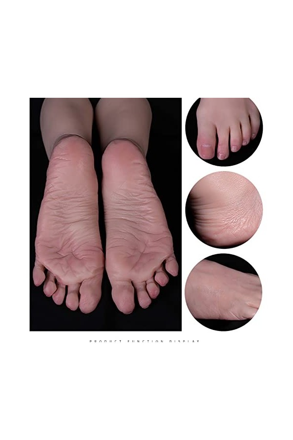 oiakus Pied De Mannequin, 1 Paire De Pieds De Mannequin Femme Grandeur Nature en Silicone, Modèle De Jambe Sexy 100% Réel 4D 