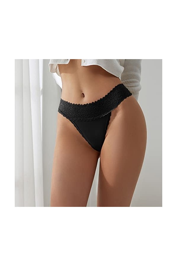 HELLORSOON Culotte Dentelle Femme,Sexy Féminin Maille Transparente Style Romantique Culotte en Dentelle Culotte Coton