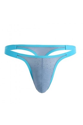 Faringoto Sous-vêtements sexy pour homme avec dos en T et poche convexe, bleu clair, XL