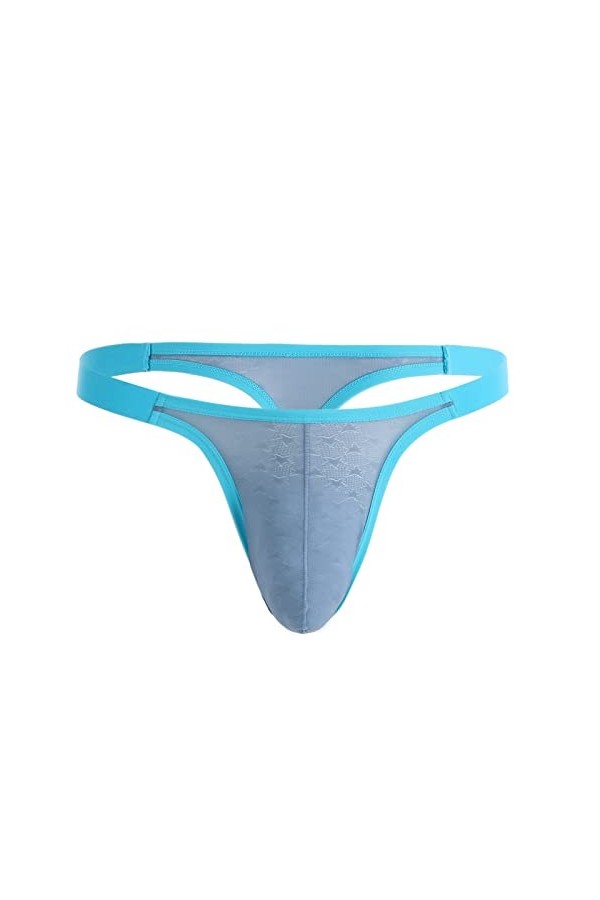 Faringoto Sous-vêtements sexy pour homme avec dos en T et poche convexe, bleu clair, XL