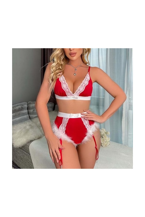 Bluelucon Lingerie sexy pour femme pour ensemble sexy en dentelle nuisette sexy body femme body sexy ouvert nuisette femme se