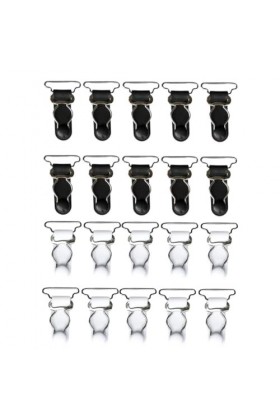 Ensemble de porte-jarretelles pour femmes – 20 pièces, bretelles blanches avec crochets de porte-jarretelles, clips réglables