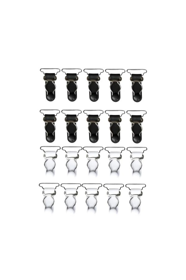 Ensemble de porte-jarretelles pour femmes – 20 pièces, bretelles blanches avec crochets de porte-jarretelles, clips réglables