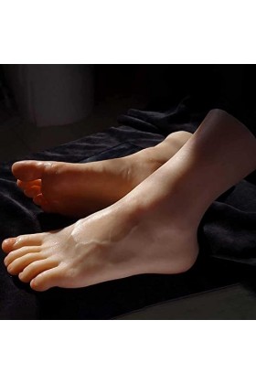 Générique Pied en Silicone,Silicone Lifesize Male Man Feet Model Mannequin Foot Display 1 Pair Jewerly Sandal Shoe Sock Displ