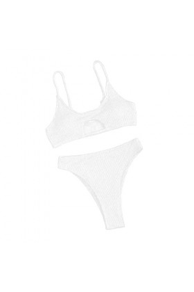 BKSCAYXS Femmes Tissu ondulé Triangle Ouvert Dos Sexy Fesses Shaper, Blanc., M