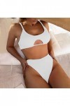 BKSCAYXS Femmes Tissu ondulé Triangle Ouvert Dos Sexy Fesses Shaper, Blanc., M