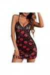 Briskorry Sous-vêtements sexy pour femme - Robe de nuit Stain Lady - Confortable - Dos nu - Grande taille