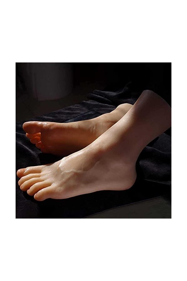 Générique Pied en Silicone,Silicone Lifesize Male Man Feet Model Mannequin Foot Display 1 Pair Jewerly Sandal Shoe Sock Displ
