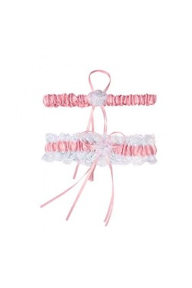 Amosfun Jarretière de mariage en dentelle élastique vintage - Jarretière de cuisse - Décoration pour fête de fiançailles, mar