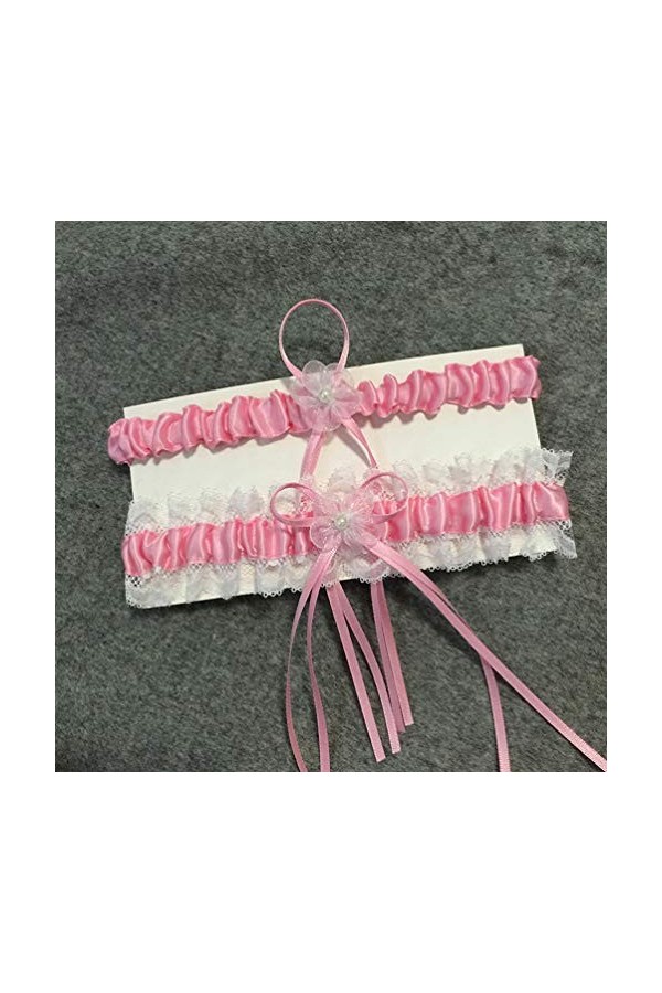 Amosfun Jarretière de mariage en dentelle élastique vintage - Jarretière de cuisse - Décoration pour fête de fiançailles, mar