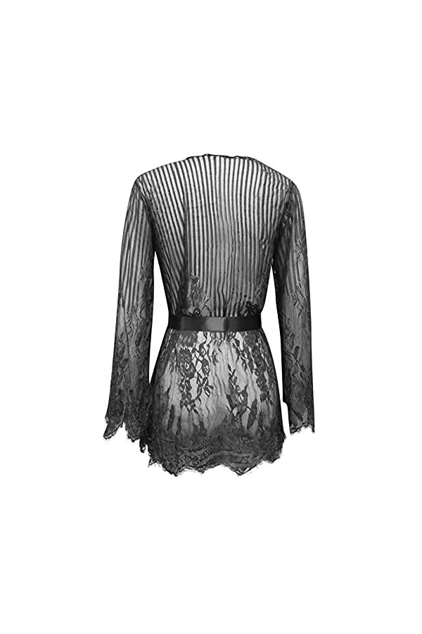 liaddkv Teddy avec culotte V Femmes Lingerie Sexy Dentelle Vêtements de Nuit Deep Horny Lingerie, Noir , XXL