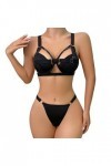 liaddkv Costume de cosplay sexy pour femme - Ensemble de lingerie en dentelle à lanières et culotte - Vêtement de nuit - Cors