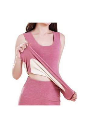 liaddkv Sous-vêtement thermique pour femme - En polaire - Avec doublure - Sexy, Rose, L