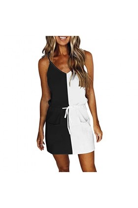 Robe Portefeuille Midi Décontractée Strap Open Back Sexy Print DressImitation Cotton Pull Framework il y a Une Corde Autour d